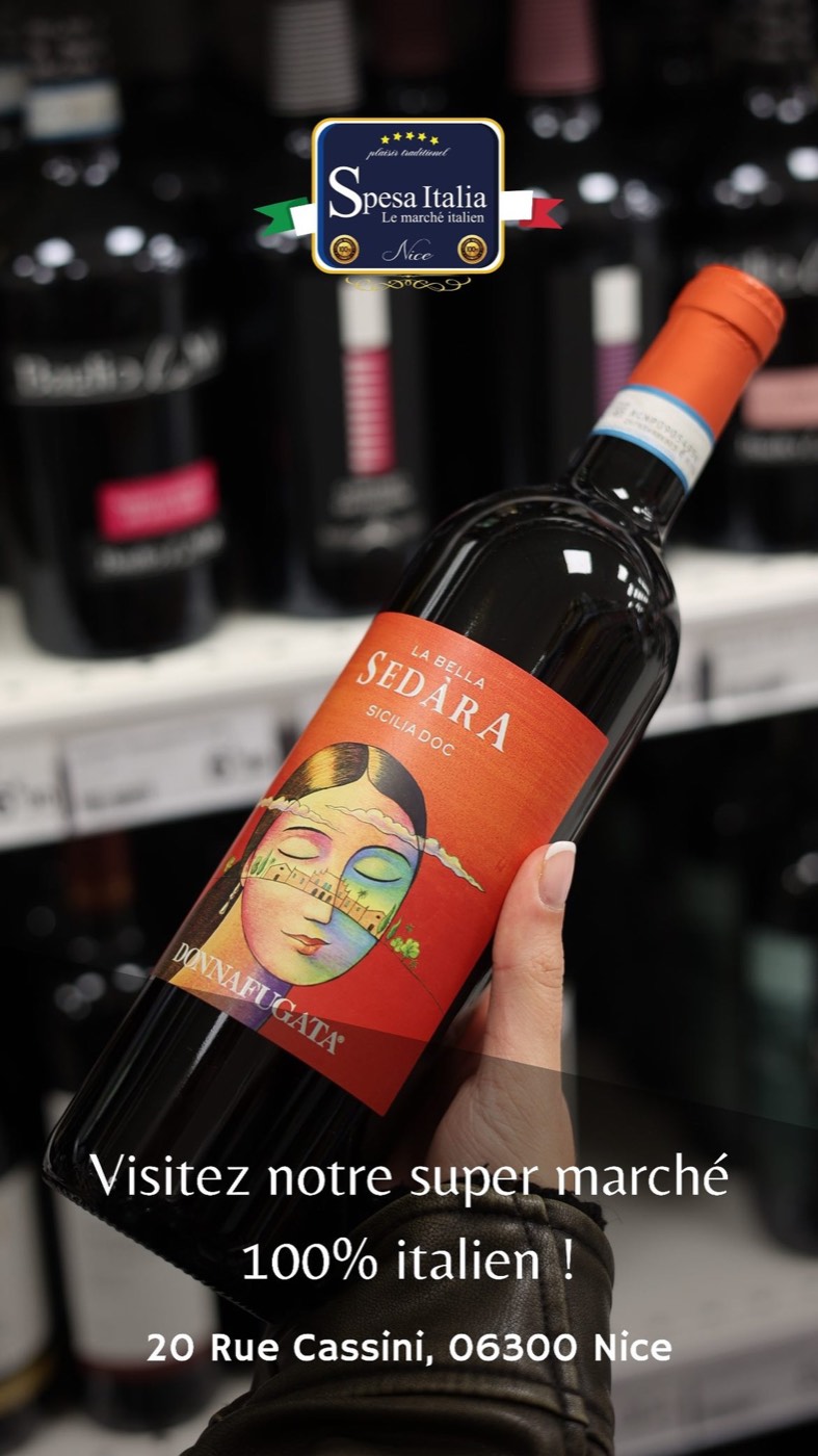 Bouteille de vin sicilien Donnafugata Sedàra à la cave de Spesa Italia Nice